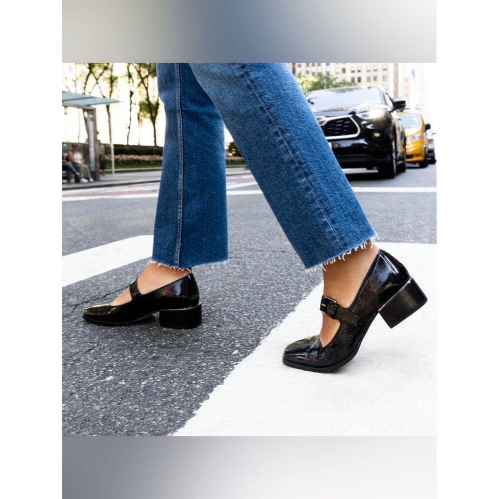 Donald Pliner Amiya Mary Janes Shoes Heels Black Patent Leather Women's NIB 11